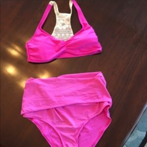 Aerie pink racerback Bikini L